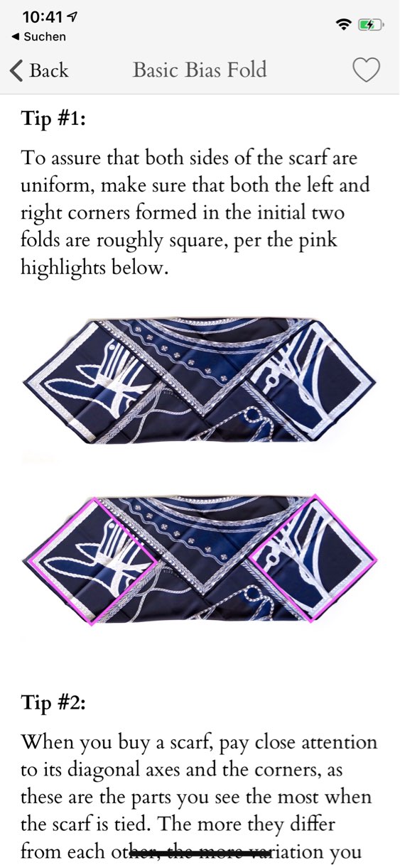 Scarf diagram in a knot guide